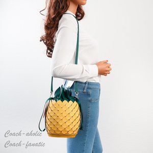 NWT Kate Spade Amazing Colada Novelty Pineapple Leather Crossbody Bucket Bag
